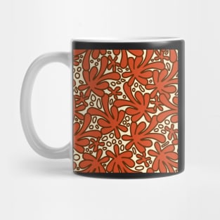 Modern abstract Matisse inspired design in beautiful earthy orange on a cream background Mug